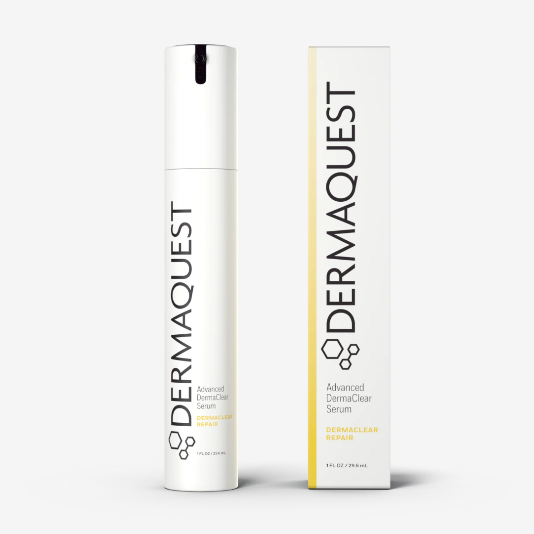 DermaQuest Advanced DermaClear Serum bottle on white