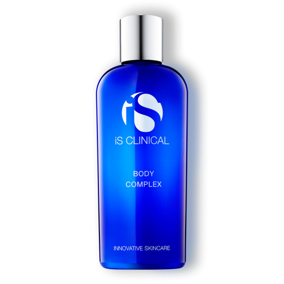 iS Clinical Body Complex bottle on white