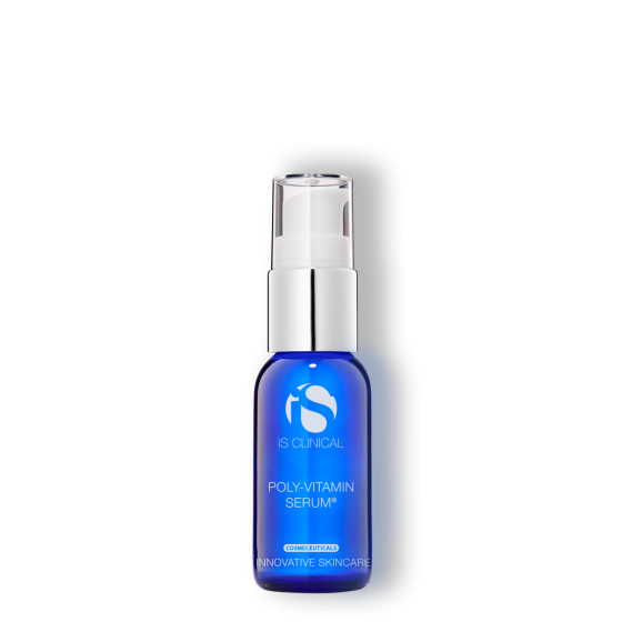 iS Clinical Poly-Vitamin Serum bottle on white