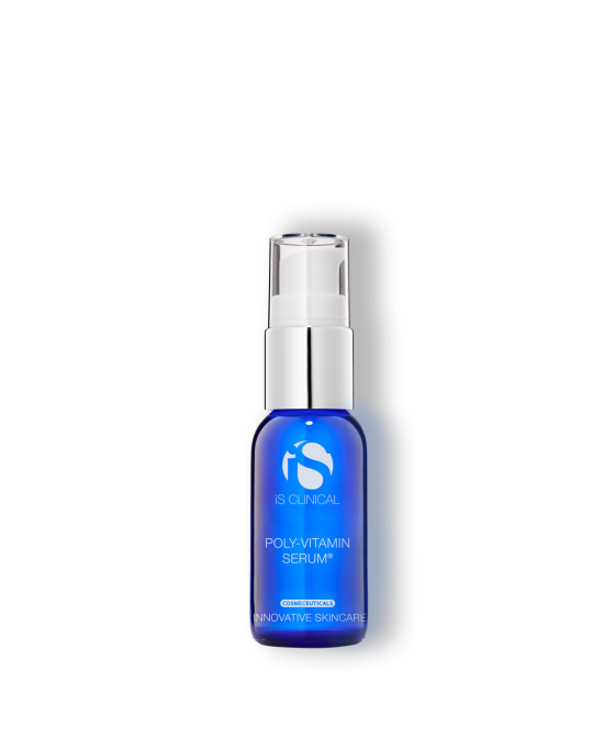 iS Clinical Poly-Vitamin Serum bottle on white
