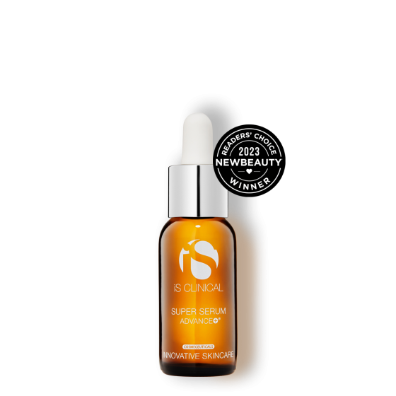 iS Clinical Super Serum Advance+ bottle on white