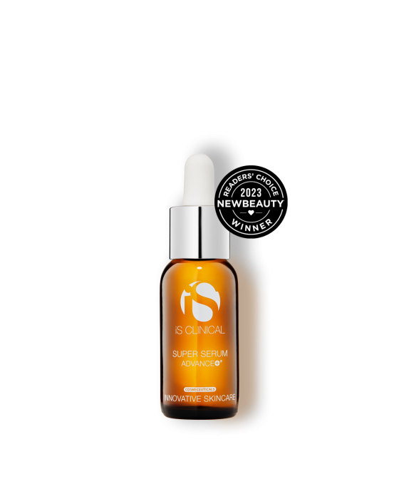 iS Clinical Super Serum Advance+ bottle on white