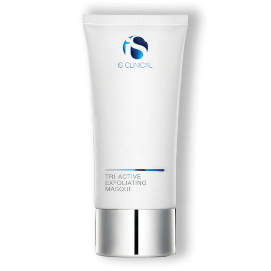 iS Clinical Tri-Active Exfoliating Masque tube on white