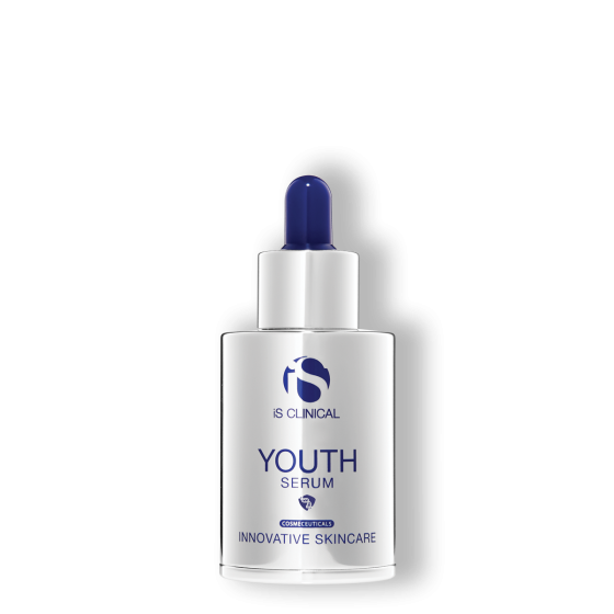iS Clinical Youth Serum bottle on white