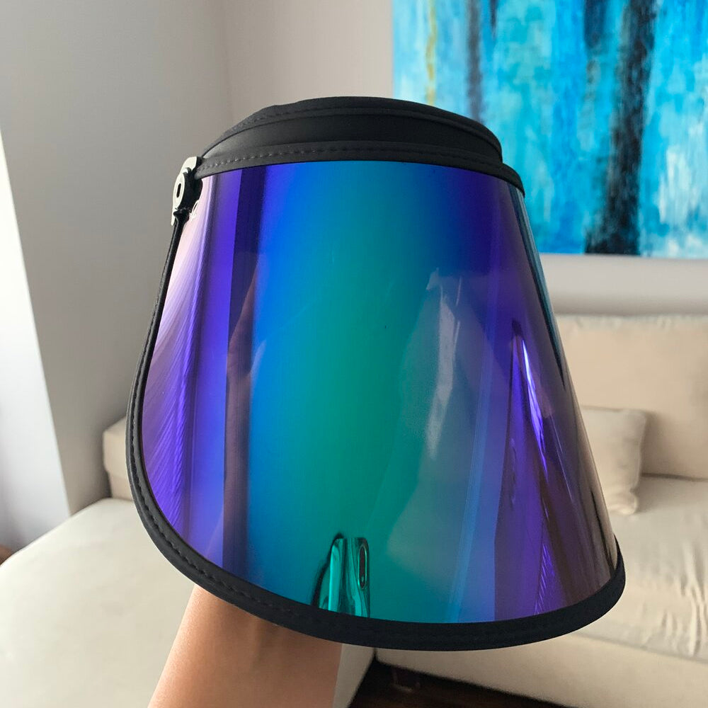 Bluestone UV Protecting Face Shields in the studio